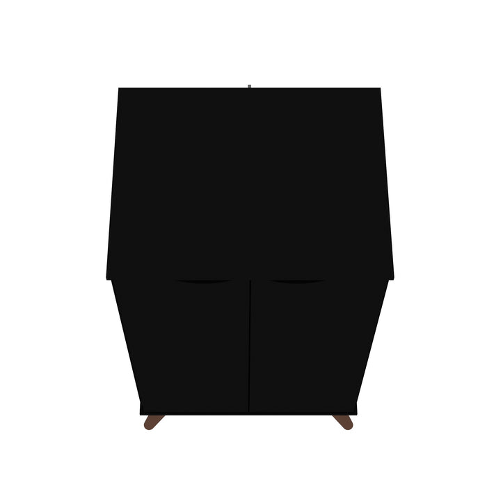 Armoire à chaussures Hampton de Manhattan Comfort avec 4 tablettes et pattes en bois massif - noire