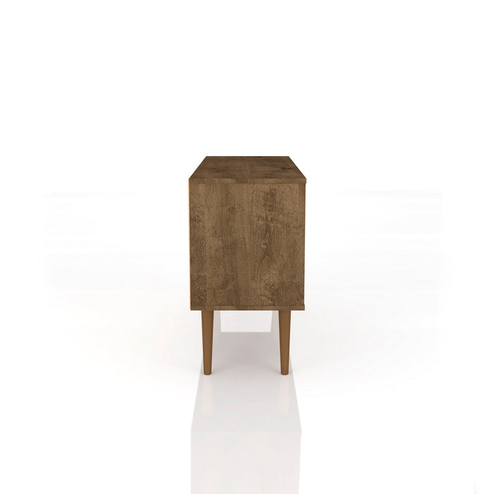 Meuble pour téléviseur Liberty de Manhattan Comfort de 42,52 po de style moderne du milieu du 20e siècle avec 2 tablettes et 1 porte - brun