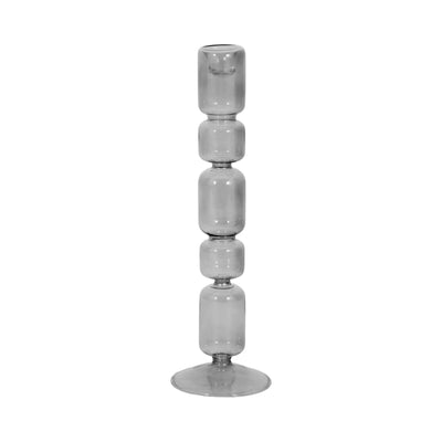 12" Mixed Bubble Taper Candleholder - Black | Bougeoir de 12 po à bulles mixtes - noir