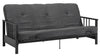 Futon Harlow Dorel Home de format lit double avec accoudoirs en métal avec matelas gris en microfibre de 6 po