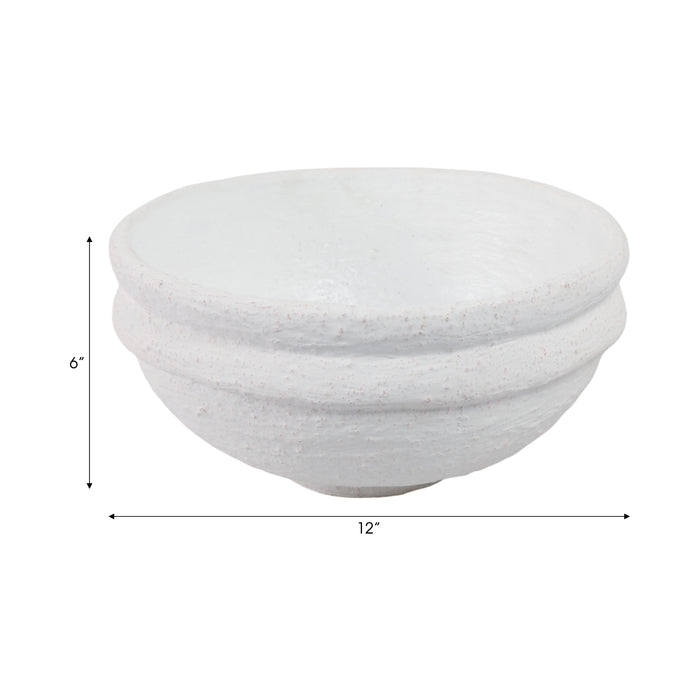 Bol texturé de 12 po x 12 po - blanc
