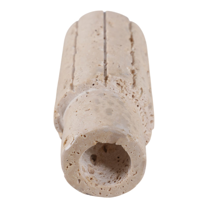 Bougeoir de 5 po x 2 po en travertin à bord brut - tan