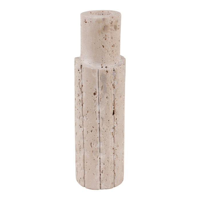 Bougeoir de 7 po x 2 po en travertin à bord brut - tan