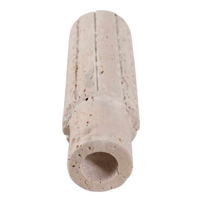 Bougeoir de 7 po x 2 po en travertin à bord brut - tan