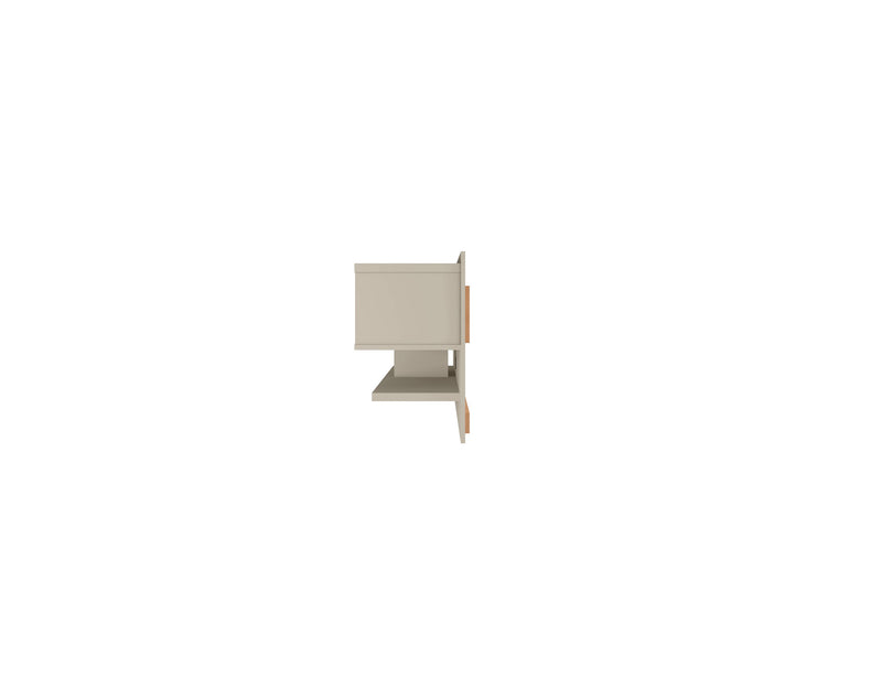 Meuble audio-vidéo flottant moderne Astor de Manhattan Comfort de 70,86 po avec tablettes multimédias - blanc cassé