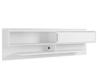 Meuble audio-vidéo flottant moderne Astor de Manhattan Comfort de 70,86 po avec tablettes multimédias - blanc