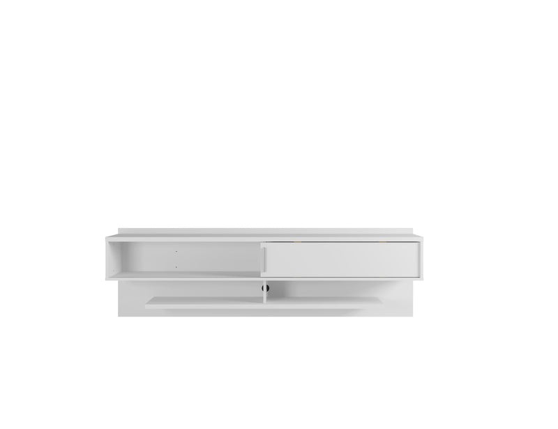 Meuble audio-vidéo flottant moderne Astor de Manhattan Comfort de 70,86 po avec tablettes multimédias - blanc