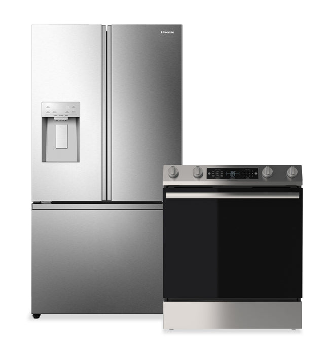  Ensemble de 2 électroménagers Hisense pour la cuisine - acier inoxydable - HI07KPK2