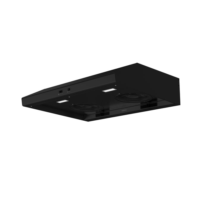 Hotte de cuisinière sous l’armoire Cyclone de Zephyr de 30 po - noire - AK6500CB