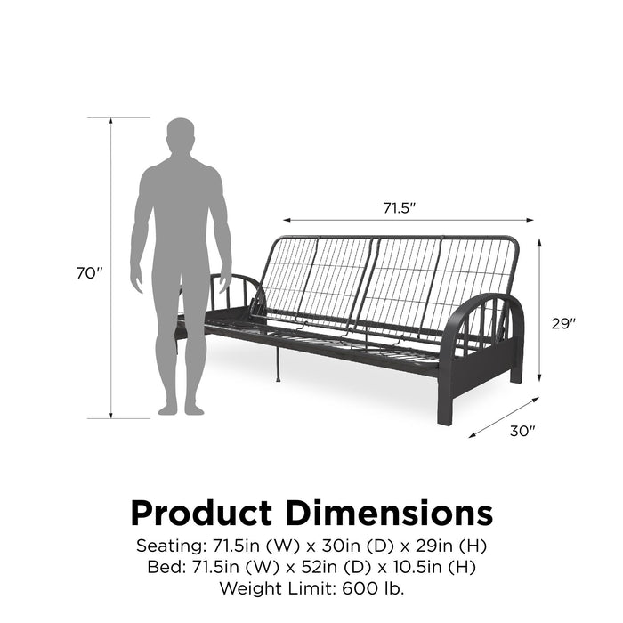 Armature de futon Aiden de DHP - gris métallisé
