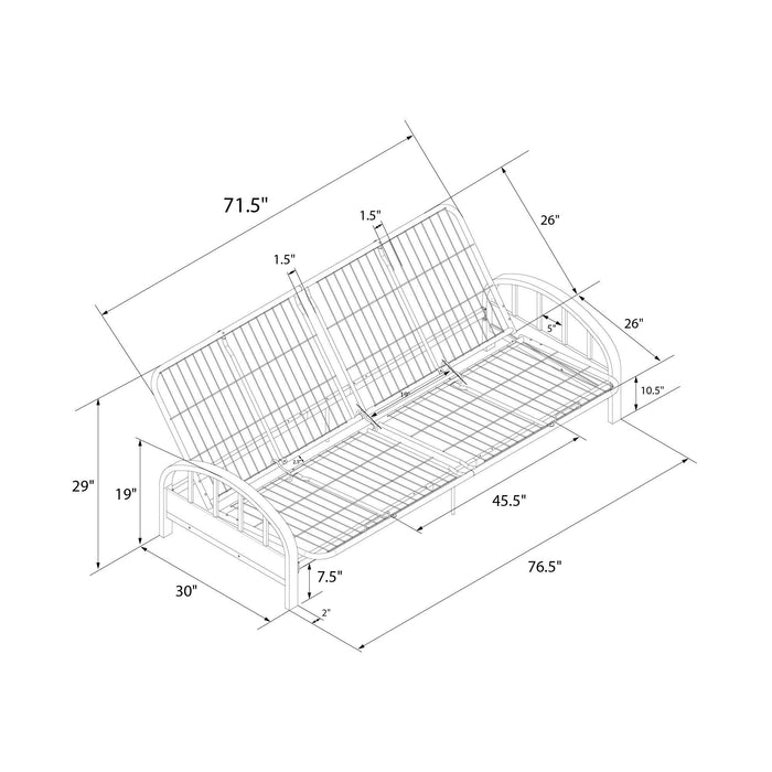 Armature de futon Aiden de DHP - gris métallisé