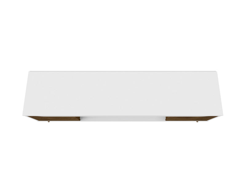Meuble pour téléviseur Bradley de Manhattan Comfort de 62,99 po avec 2 tablettes multimédias et 2 tablettes de rangement - blanc