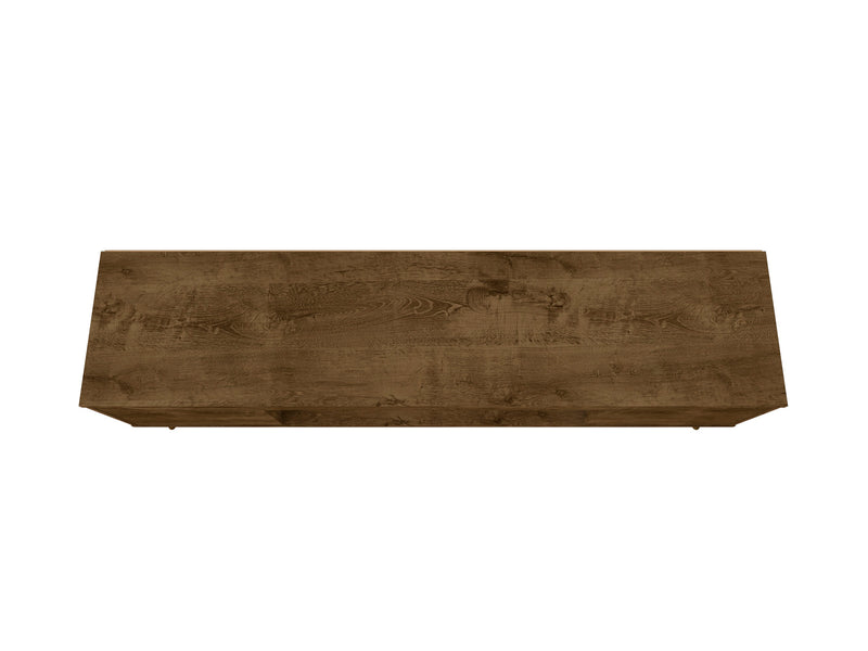 Meuble pour téléviseur Bradley de Manhattan Comfort de 62,99 po avec 2 tablettes multimédias et 2 tablettes de rangement - brun rustique et jaune