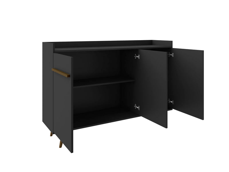Buffet Bradley de Manhattan Comfort de 53,54 po avec 4 tablettes - noir