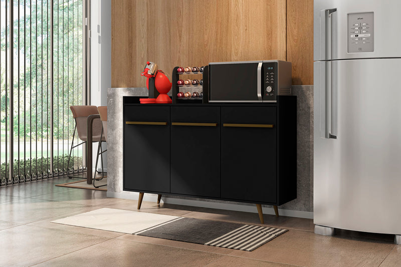 Buffet Bradley de Manhattan Comfort de 53,54 po avec 4 tablettes - noir