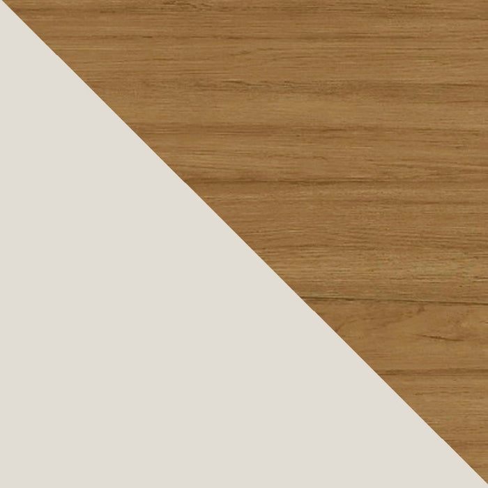 Desserte Yonkers de Manhattan Comfort de 62,99 po avec pattes en bois massif et 2 armoires - blanc cassé et cannelle