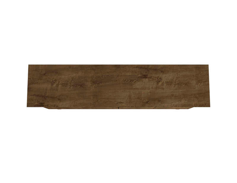 Desserte Yonkers de Manhattan Comfort de 62,99 po avec pattes en bois massif et 2 armoires - brun rustique