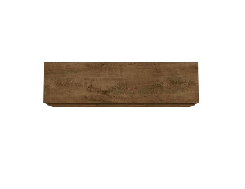 Meuble pour téléviseur Yonkers de Manhattan Comfort de 62,99 po avec pattes en bois massif et 6 compartiments de rangement multimédia - brun rustique