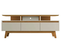Meuble pour téléviseur Yonkers de Manhattan Comfort de 70,86 po avec pattes en bois massif et 6 comp