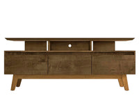 Meuble pour téléviseur Yonkers de Manhattan Comfort de 70,86 po avec pattes en bois massif et 6 comp