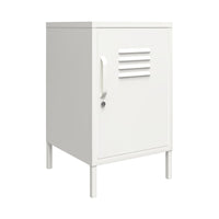 Table de bout Mission District d’Ameriwood Home en métal avec casier - blanc doux