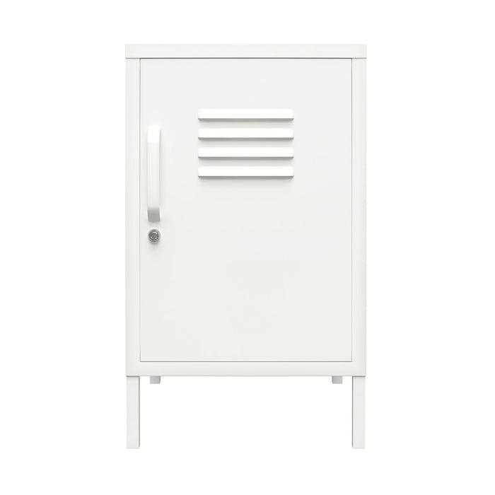 Table de bout Mission District d’Ameriwood Home en métal avec casier - blanc doux