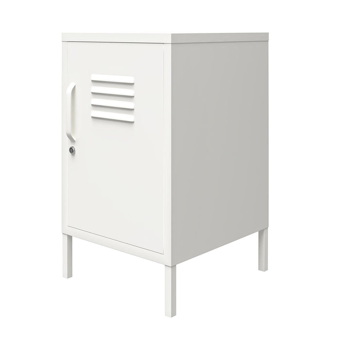 Table de bout Mission District d’Ameriwood Home en métal avec casier - blanc doux