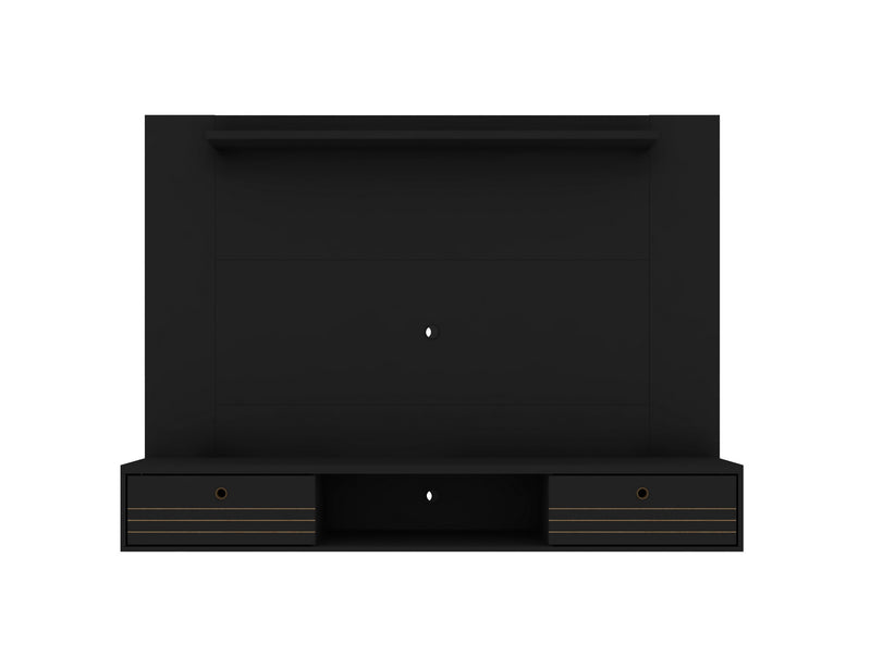 Meuble audio-vidéo mural flottant Liberty de Manhattan Comfort de 70,86 po avec tablette en hauteur - noir