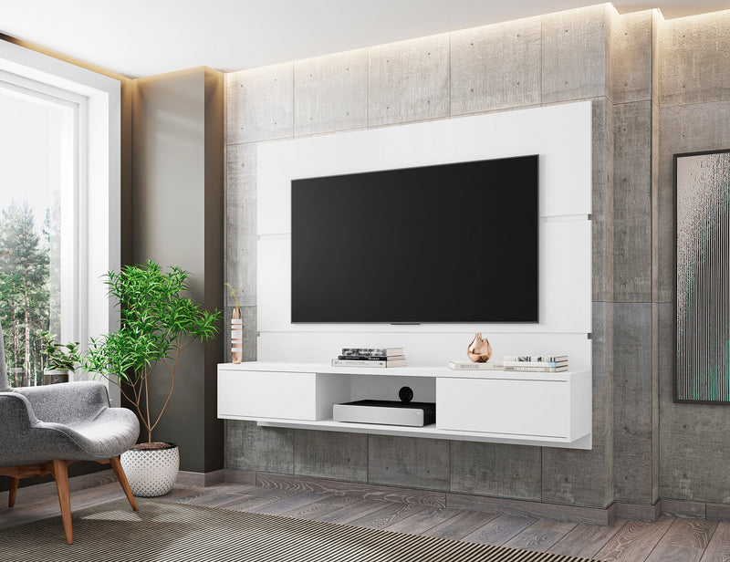 Meuble audio-vidéo mural flottant Vernon de Manhattan Comfort de 62,99 po - blanc