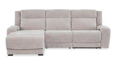 Shaquille O’Neal Home Legacy 3-Piece Left-Facing Power Reclining Sectional with Shaq-o-pedic Comfort - Grey  | Sofa sectionnel de gauche à inclinaison électrique Legacy de Shaquille O’Neal Home 3 pièces avec confort Shaq-o-pedic - gris