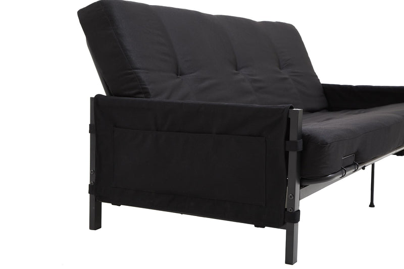 Futon Fairview de DHP avec rangement et matelas de 6 po - noir