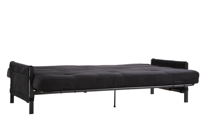 Futon Fairview de DHP avec rangement et matelas de 6 po - noir