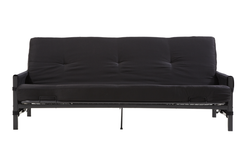 Futon Fairview de DHP avec rangement et matelas de 6 po - noir