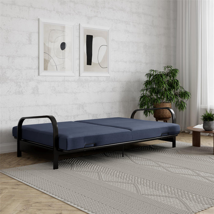 Futon Mainstays Dorel Home avec accoudoirs en métal - bleu