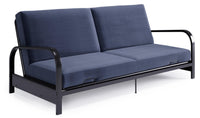Futon Mainstays Dorel Home avec accoudoirs en métal - bleu