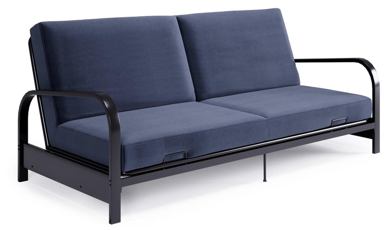 Futon Mainstays Dorel Home avec accoudoirs en métal - bleu