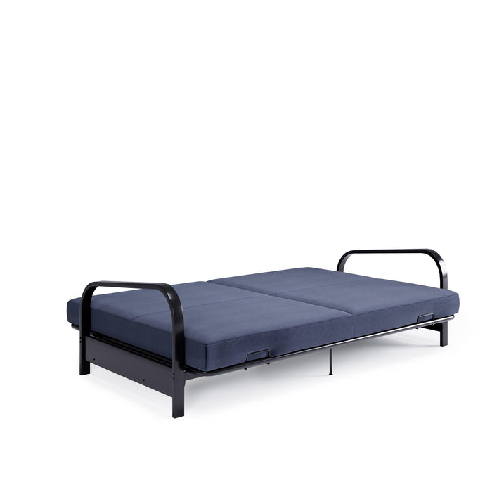 Futon Mainstays Dorel Home avec accoudoirs en métal - bleu