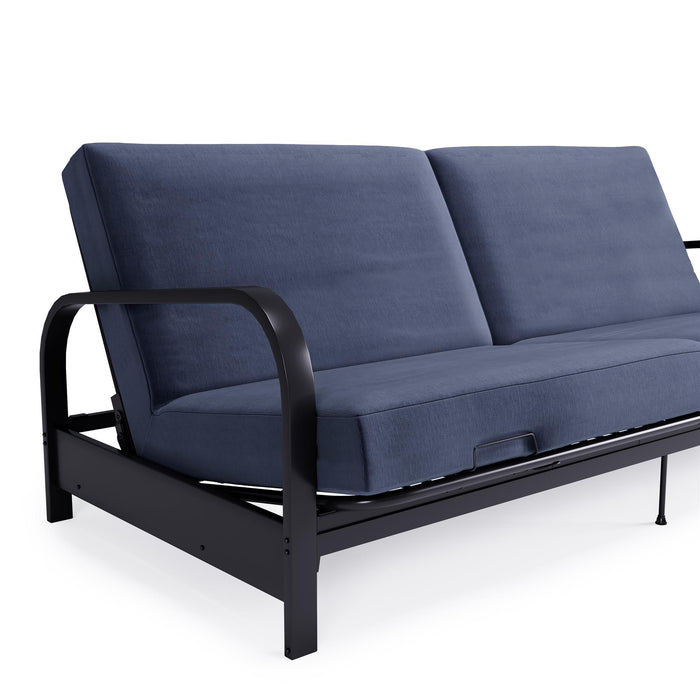 Futon Mainstays Dorel Home avec accoudoirs en métal - bleu