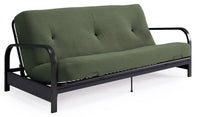 Armature de futon Dorel Home Axton de format lit double avec accoudoirs en métal noir et matelas à r