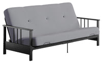 Armature de futon Dorel Home Axton de format lit double avec accoudoirs en métal noir et matelas à r