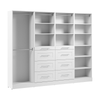 Système de garde-robe et pièce-penderie modulaire Florence de Bestar de 100 po avec tringles, tablettes et tiroirs de style Shaker - blanc
