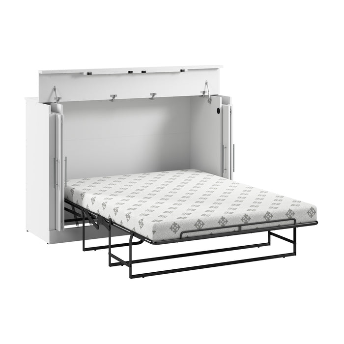 Armoire-lit double Nebula de Bestar de 69 po (L) avec matelas - blanche