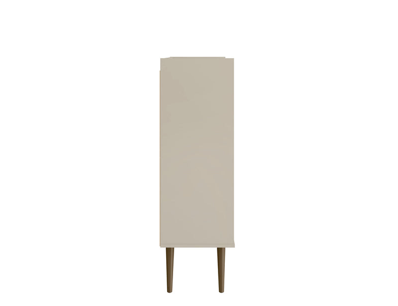 Armoire décorative Bogart de Manhattan Comfort de style moderne du milieu du 20e siècle - blanc cassé et naturelle