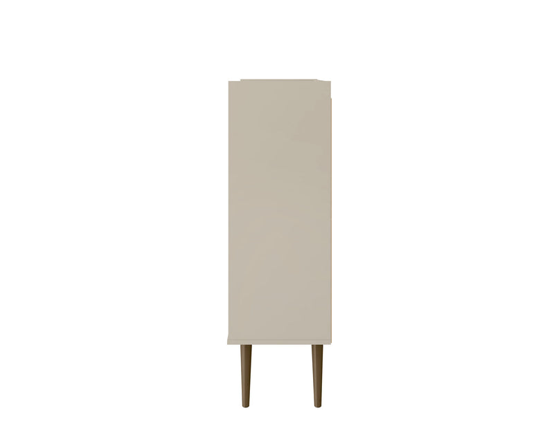 Armoire décorative Bogart de Manhattan Comfort de style moderne du milieu du 20e siècle - blanc cassé et naturelle