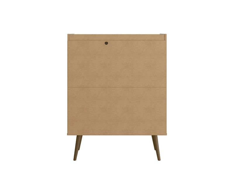 Armoire décorative Bogart de Manhattan Comfort de style moderne du milieu du 20e siècle - blanc cassé et naturelle