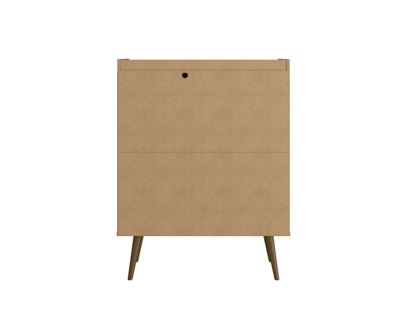 Armoire décorative Bogart de Manhattan Comfort de style moderne du milieu du 20e siècle - grise et naturelle