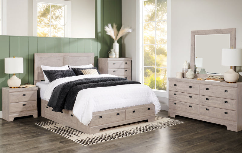 Commode Yorkdale de 61,4 po (L) x 32,3 po (H) à 6 tiroirs pour la chambre à coucher, fabriquée au Canada - blanche