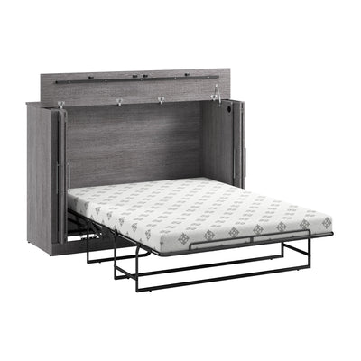 Bestar Pur 69 W Full Cabinet Bed with Mattress - Bark Grey|Armoire-lit double Pur de Bestar de 69 po (L) avec matelas - gris écor