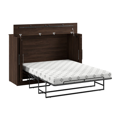 Bestar Pur 69 W Full Cabinet Bed with Mattress - Black Walnut|Armoire-lit double Pur de Bestar de 69 po (L) avec matelas - noyer noir
