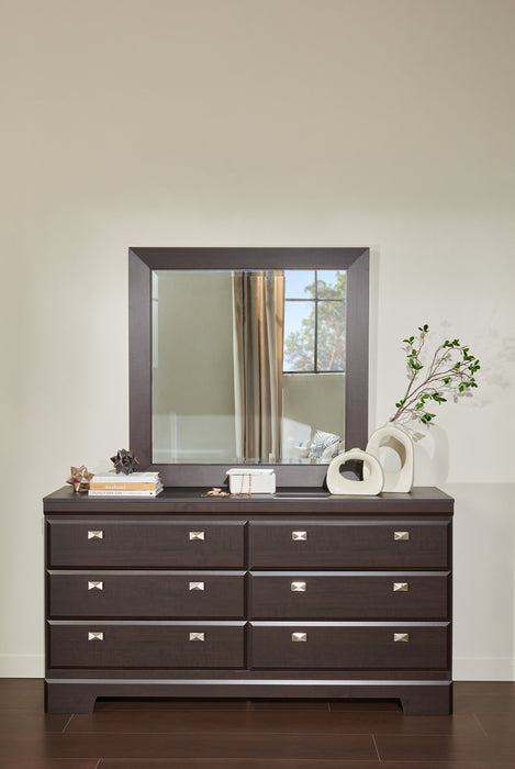 Miroir de commode de chambre à coucher Yorkdale, fabriqué au Canada - brun